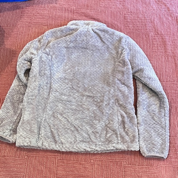 Women's medium soft fleece dusty mauve / light purple Cozy Cream Teddy Jacket - Picture 10 of 15